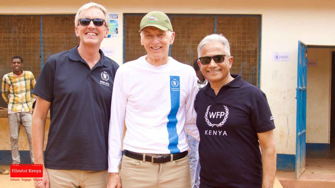 IOAC members with WFP Secretary to the EB in the primary school in Dadaab. Photo: FilmAid Kenya