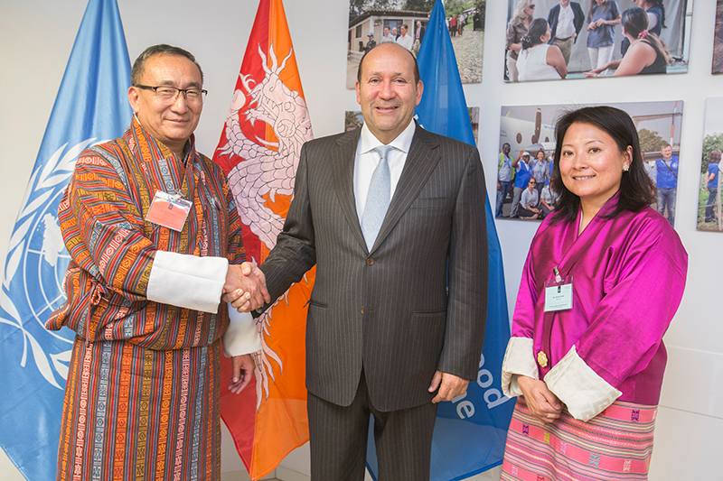 EB President with Bhutan Representation. - Photo Credit: WFP/Giulio Napolitano