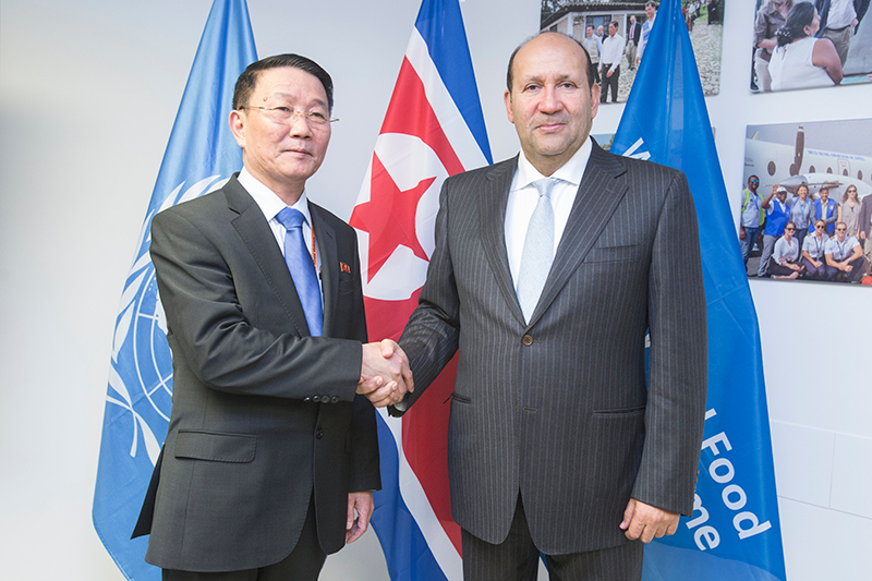 EB President with DPRK Representation. - Photo Credit: WFP/Giulio Napolitano