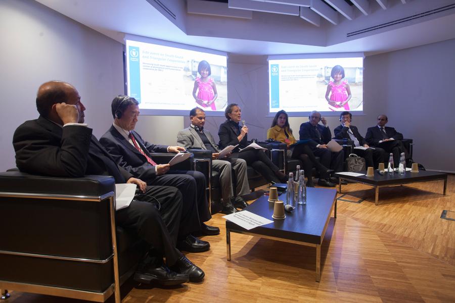 Side event sponsored by WFP Policy and Programme Division and Nutrition Division on South-South and Triangular Cooperation (SSTC) as driver for SDG 2. Photo Credit: WFP/Giulio Napolitano