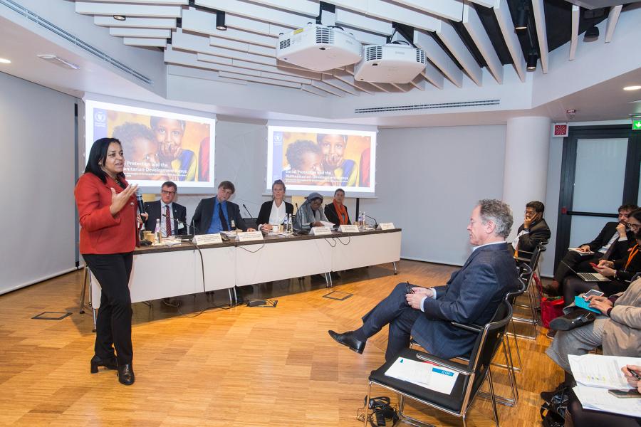 Social Protection side event sponsored by WFP Policy and Programme Division and launch of WFP-World Bank Group publication “Can We Better Bridge Humanitarian Assistance and Social Protection? Lessons from Country Experience”. Photo Credit: WFP/Giulio Napolitano