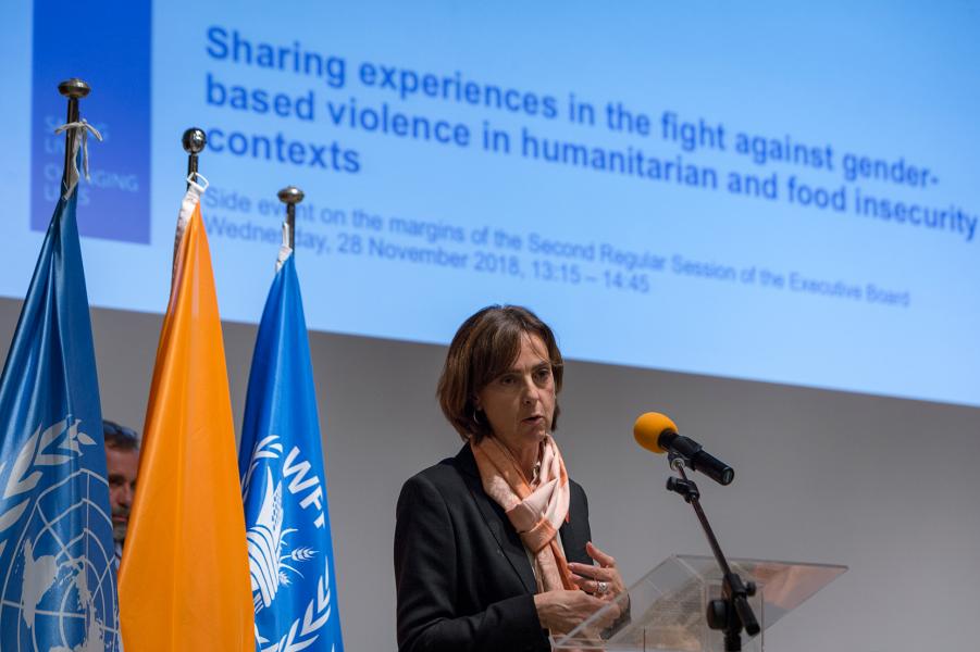 Spain and WFP Gender Division-sponsored side event on Sharing experiences in the fight against gender-based violence in humanitarian and food insecurity contexts. Photo Credit: WFP/Giulio D'Adamo