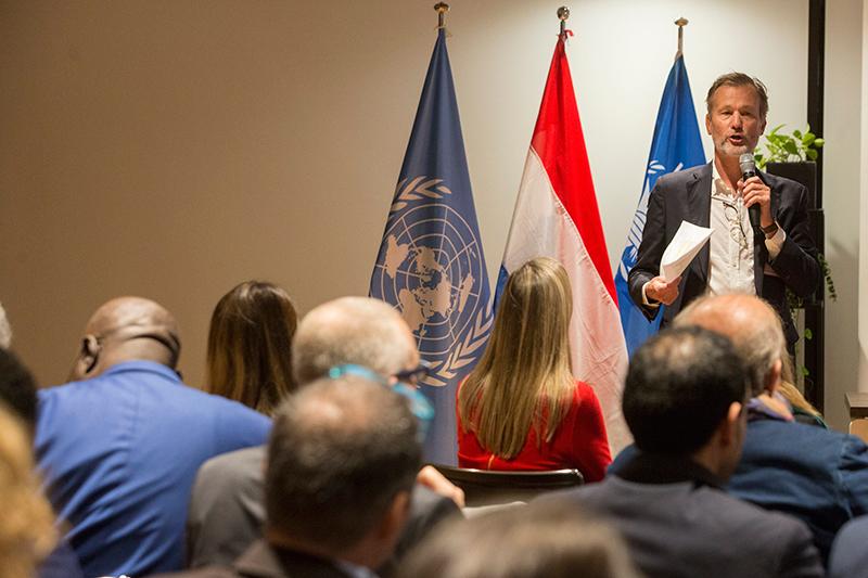 Netherlands and Private Partnerships and Fundraising Division side event Partnering for Impact: the WFP – DSM Story. Photo Credit: WFP/Giulio Napolitano