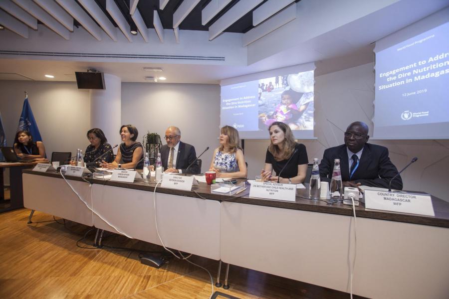 Side event hosted by the Southern Africa Regional Bureau on food insecurity in Madagascar with Foreign Minister of Madagascar, H.E. Naina Andriantsitohaina, and Princess Sarah Zeid: Engagement to Address the Dire Nutrition Situation in Madagascar_Photo Credit: WFP/Giulio Napolitano