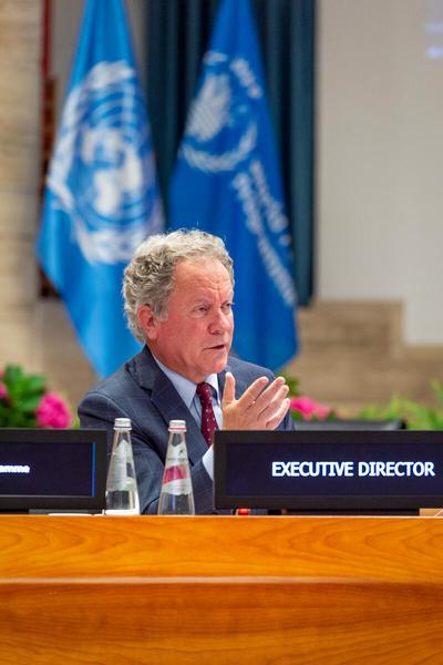 WFP HQ Rome, Italy, 21 June 2021 - In the Photo: Intervention by Mr. David Beasley, UN WFP Executive Director. - Photo: WFP/Giulio D'Adamo