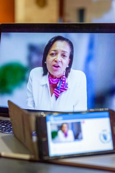 WFP HQ Rome, Italy, 21 June 2021 - In the Photo: intervention by Ms. Valerie Guarnieri, Assistant Executive Director of the UN WFP - (connected remotely). - Photo: WFP/Giulio D'Adamo