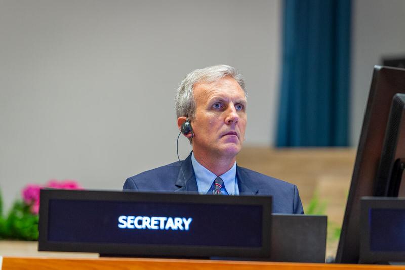 WFP HQ Rome, Italy, 22 June 2021 - In the Photo: Intervention by Mr. Philip Ward, Secretary to the EB. - Photo: WFP/Giulio D'Adamo