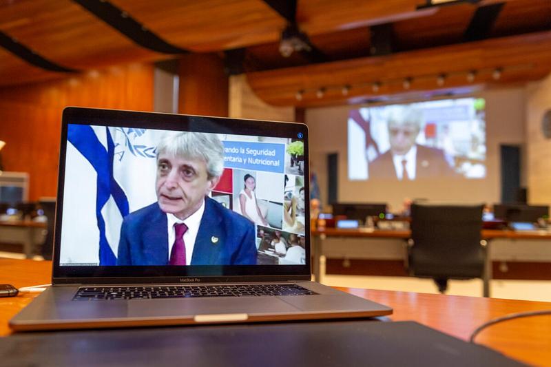 WFP HQ Rome, Italy, 22 June 2021 - In the Photo: intervention by Mr. Paolo Mattei, UN WFP Country Director (Cuba) - (connected remotely). - Photo: WFP/Giulio D'Adamo