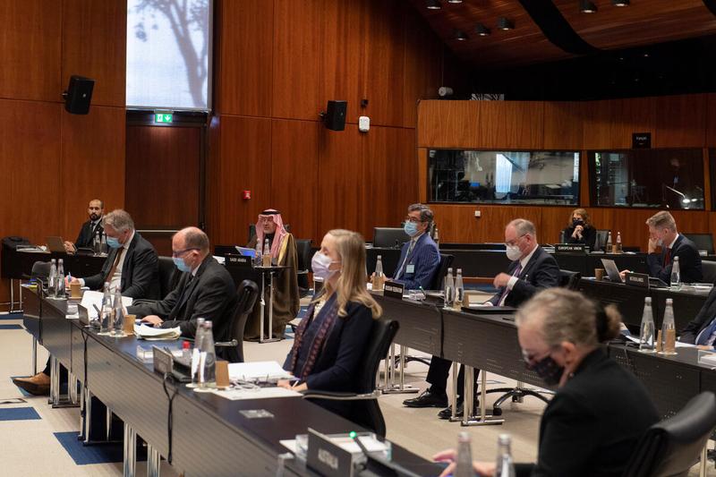 H.E. Dr. Abdullah Al Rabeeah, HL Ministerial Representative of the Kingdom of Saudi Arabia and King Salman Humanitarian Aid and Relief Center Supervisor addresses the Executive Board. Photo: WFP/Rein Skullerud