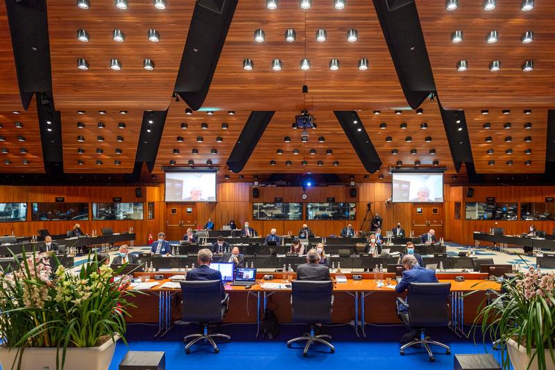 Intervention by H.E. NI Hongxing, Deputy Permanent Representative of the People’s Republic of China - (connected remotely). Photo: WFP/Giulio d'Adamo