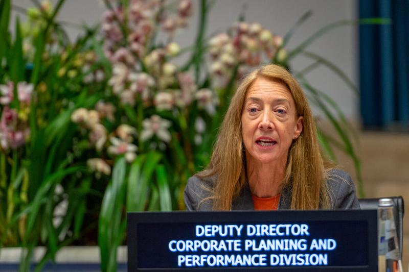Intervention by Ms. Wendy Bigham, United Nations World Food Programme Corporate Planning and Performance Deputy Director. Photo: WFP/Giulio d'Adamo