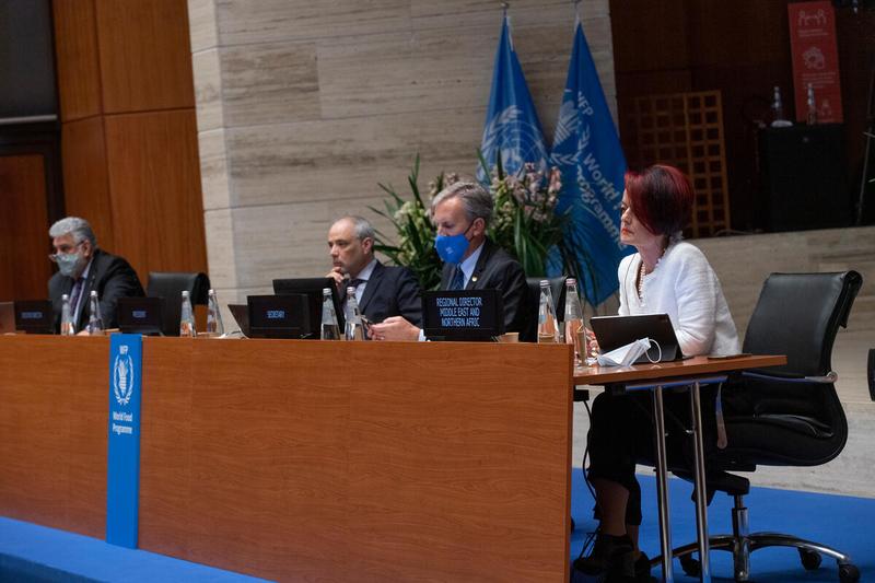 Participants listen to the opening remarks by Mr. Gianpietro Bordignon Head of Office A.I. Tunisia. Photo: WFP/Rein Skullerud