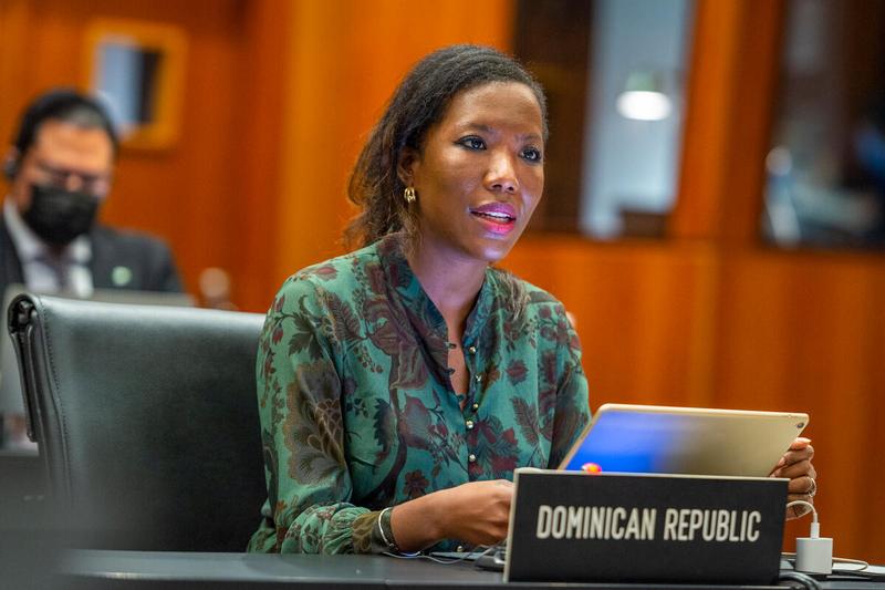 Intervention by H.E. Ms. Berioska Morrison Gonzalez, Minister Counsellor and Alternate Permanent Representative of the Dominican Republic. Photo: WFP/Giulio d'Adamo