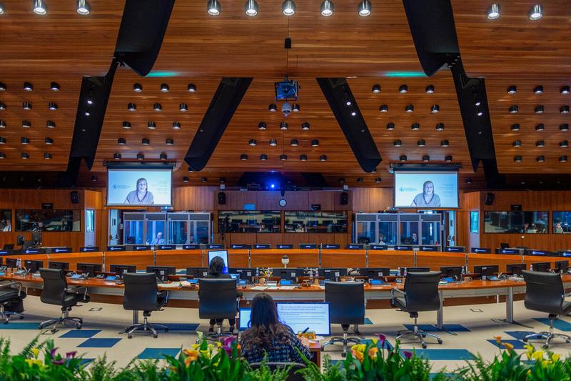Intervention by Brenda Barton, former Country Director of WFP Sri Lanka country office, during the "Partnering for Gender Equality &amp; Food Security in conflicts and post-conflict settings" – side event. Photo: WFP/Giulio d'Adamo