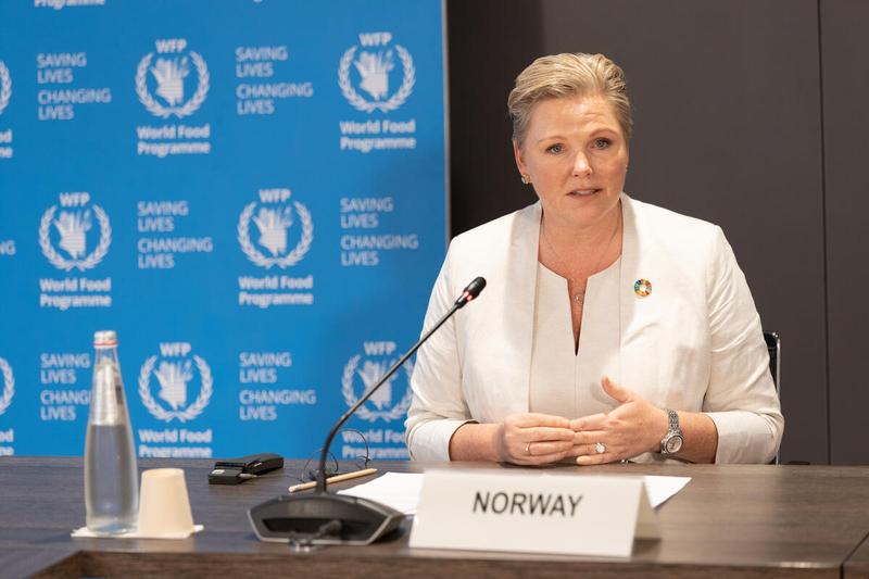 Intervention by H.E. Anne Beathe Tvinnereim, Minister of International Development of Norway; The UN World Food Programme hosted an online press briefing on the need for a coordinated and strong international response to the looming global food crisis. Photo: WFP/Massimo Tartaglia