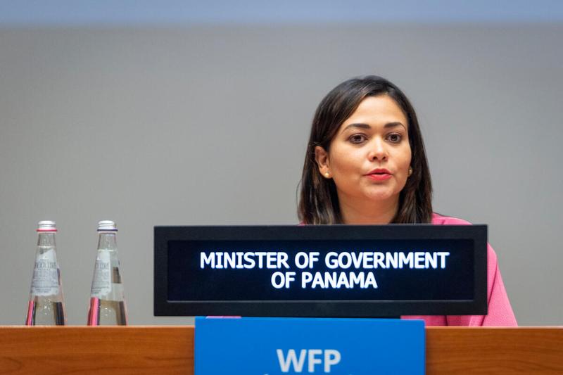Intervention by H.E. Ms. Janaina Tewaney Mencomo, Minister of Government of Panama. "Group of Friends of the United Nations Humanitarian Response Depot" side event on the margins of the Annual Session of the Executive Board 2022. Photo: WFP/Giulio d'Adamo