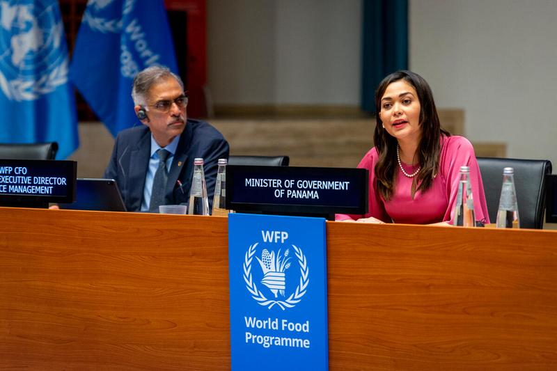 Intervention by H.E. Ms. Janaina Tewaney Mencomo, Minister of Government of Panama. "Group of Friends of the United Nations Humanitarian Response Depot" side event on the margins of the Annual Session of the Executive Board 2022. Photo: WFP/Giulio d'Adamo