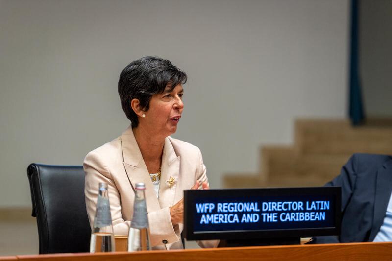 Intervention by Ms. Lola Castro, Regional Director Latin America and The Caribbean. "Group of Friends of the United Nations Humanitarian Response Depot" side event on the margins of the Annual Session of the Executive Board 2022. Photo: WFP/Giulio d'Adamo
