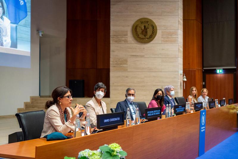 Intervention by Ms. Marta Laurienzo, UNHRD Network Coordinator. "Group of Friends of the United Nations Humanitarian Response Depot" side event on the margins of the Annual Session of the Executive Board 2022. Photo: WFP/Giulio d'Adamo
