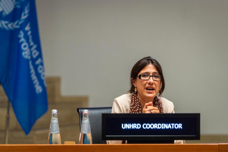 Intervention by Ms. Marta Laurienzo, UNHRD Network Coordinator. "Group of Friends of the United Nations Humanitarian Response Depot" side event on the margins of the Annual Session of the Executive Board 2022. Photo: WFP/Giulio d'Adamo