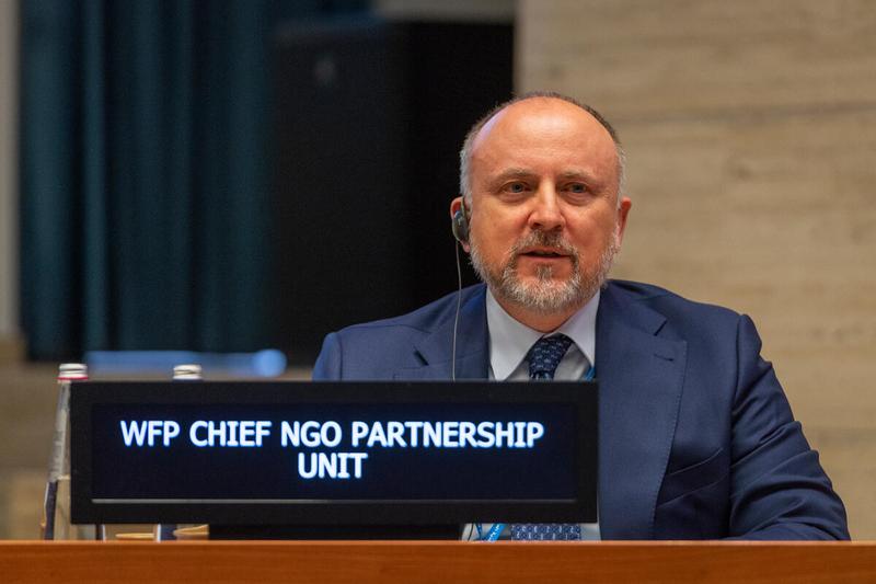 Intervention by Mr. Giammichele De Maio, WFP Chief NGO Partnership Unit. Photo: WFP/Giulio d'Adamo
