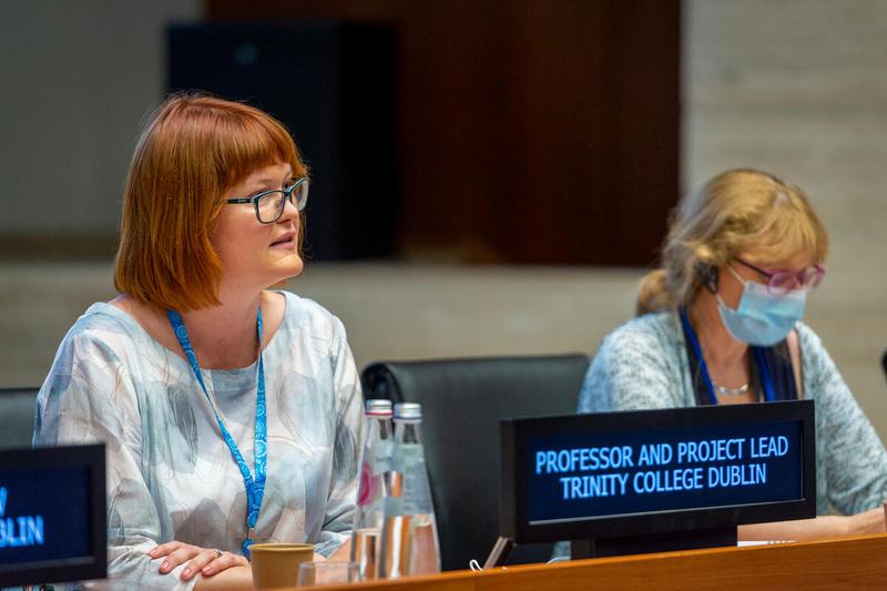 Intervention by Dr. Caroline Jagoe, Professor and Project Lead, Trinity College Dublin. "Disability inclusion in action: What works? Lessons from an evaluation by the WFP-Trinity College Dublin partnership" side event on the margins of the Annual Session of the Executive Board 2022. Photo: WFP/Giulio d'Adamo