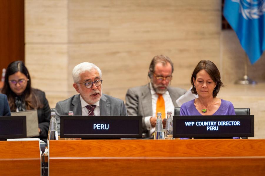 Intervention by Ms. Sarah Laughton, WFP Country Director (Peru). Second Regular Session of the Executive Board (EB.2/2022).